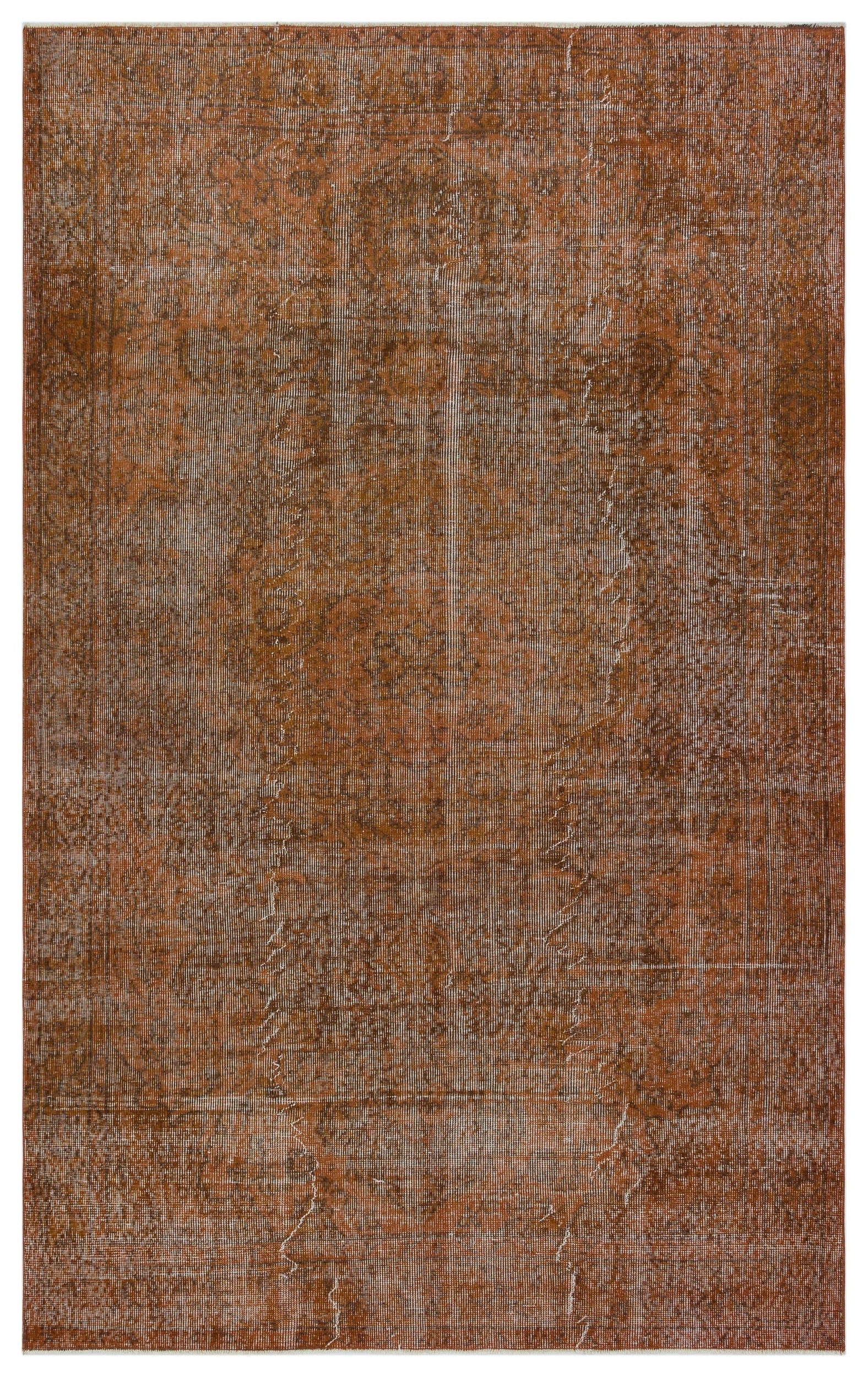 Atina Brown Vintage Wool Handmade Area Rug 5'6" x 8'10"