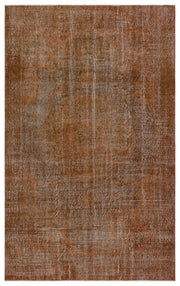 Atina Brown Vintage Wool Handmade Area Rug 5'6" x 8'10"