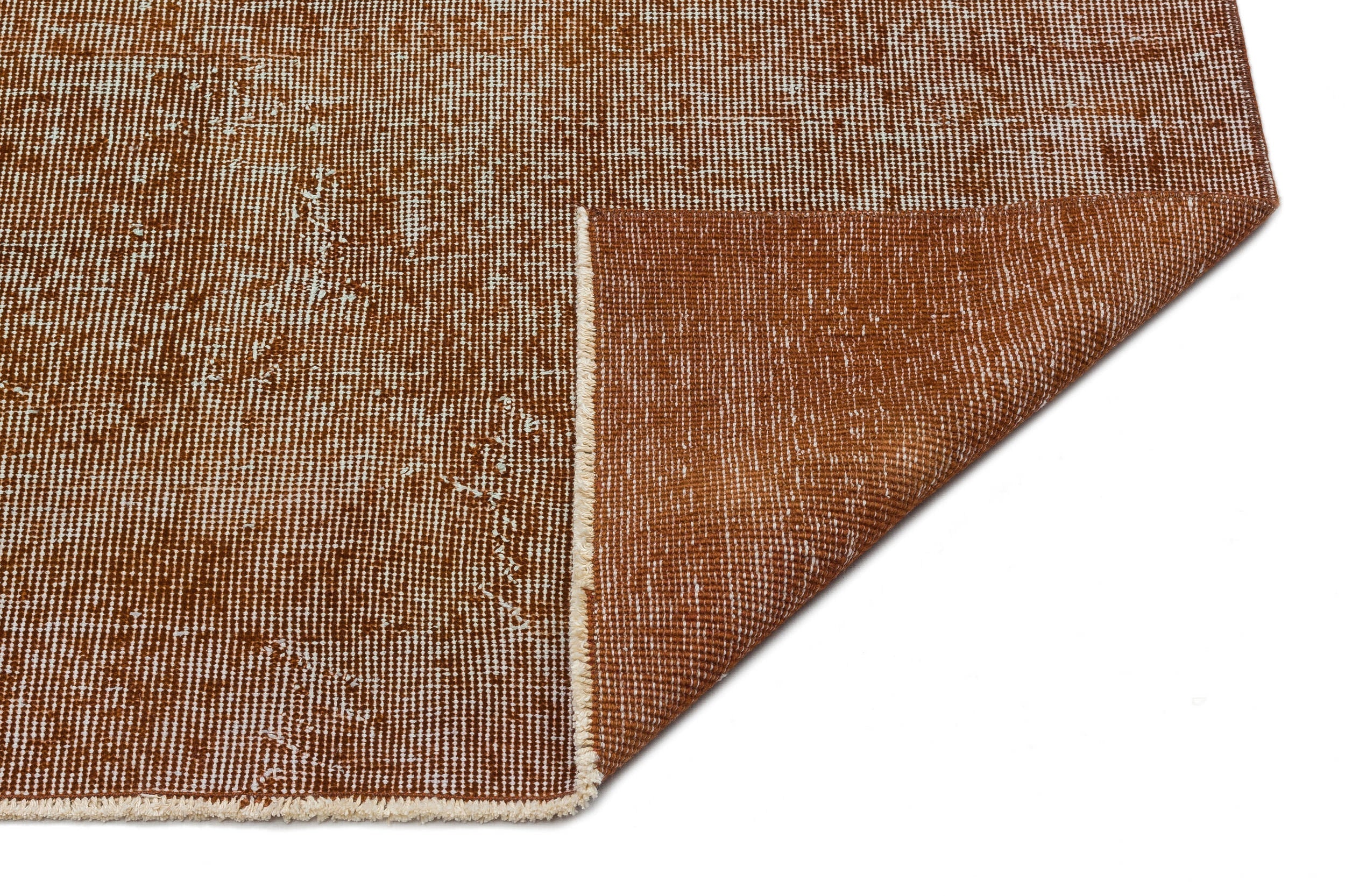 Atina Brown Vintage Wool Handmade Area Rug 6'1" x 9'9"