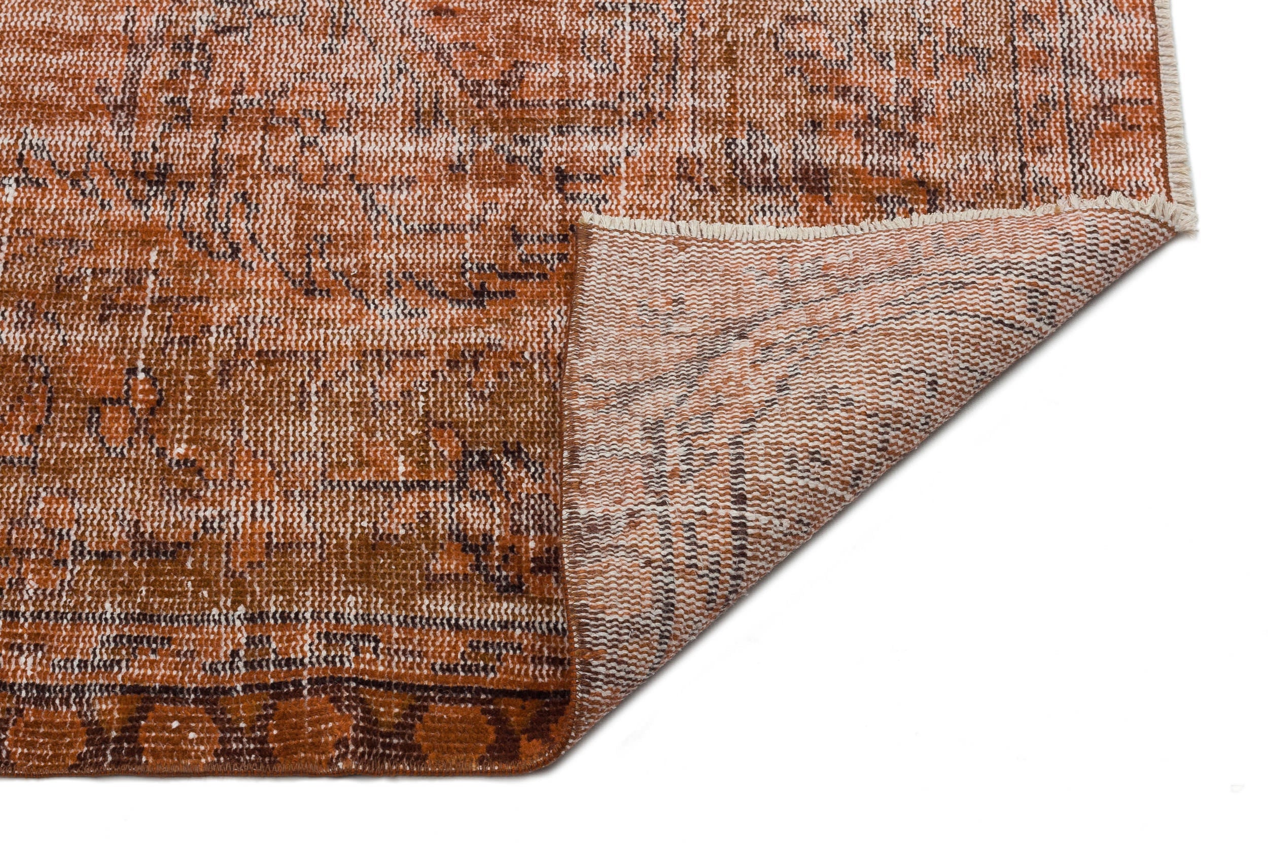Atina Brown Vintage Wool Handmade Area Rug 5'7" x 9'8"