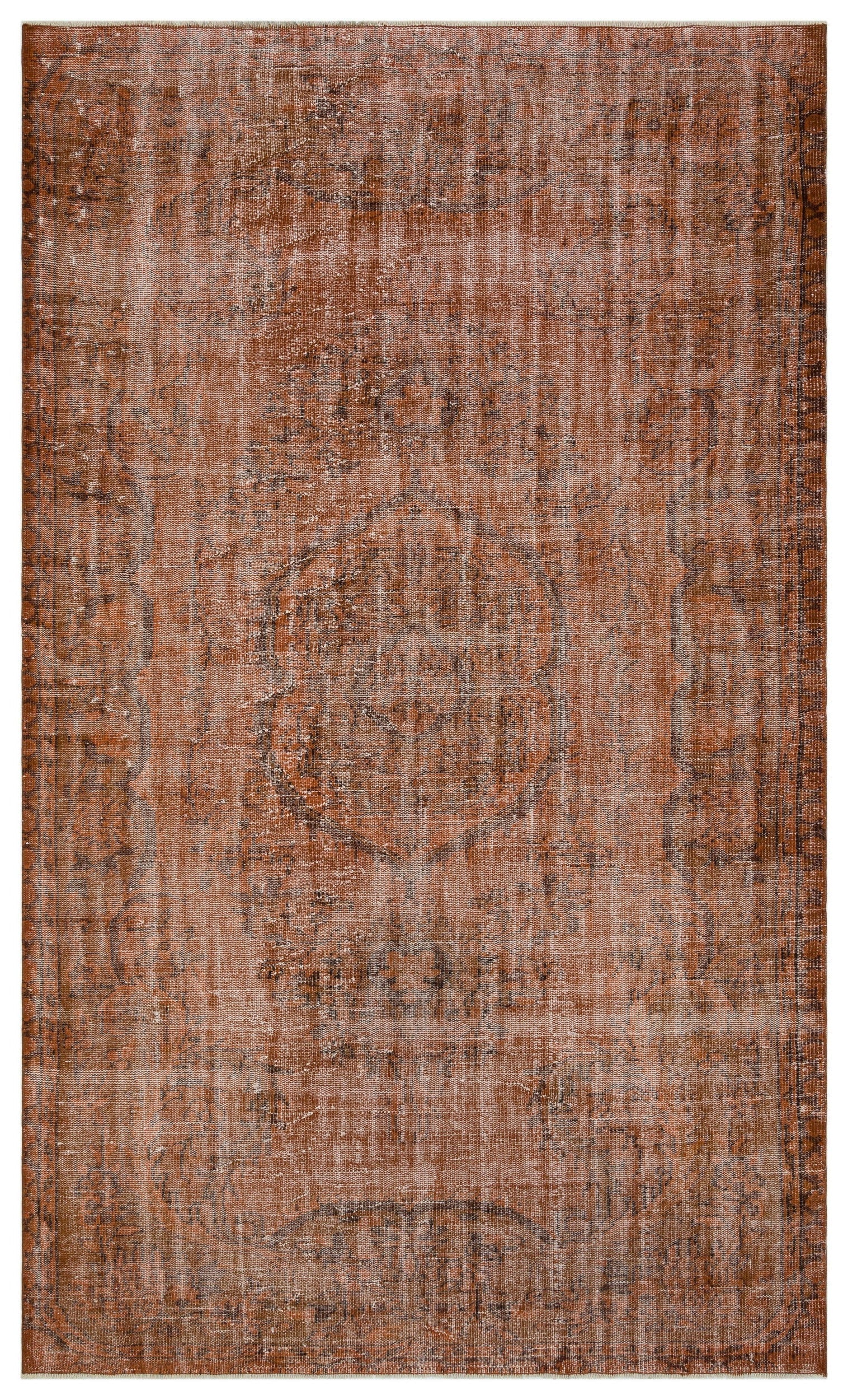 Atina Brown Vintage Wool Handmade Area Rug 5'7" x 9'8"