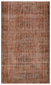 Atina Brown Vintage Wool Handmade Area Rug 5'7" x 9'8"