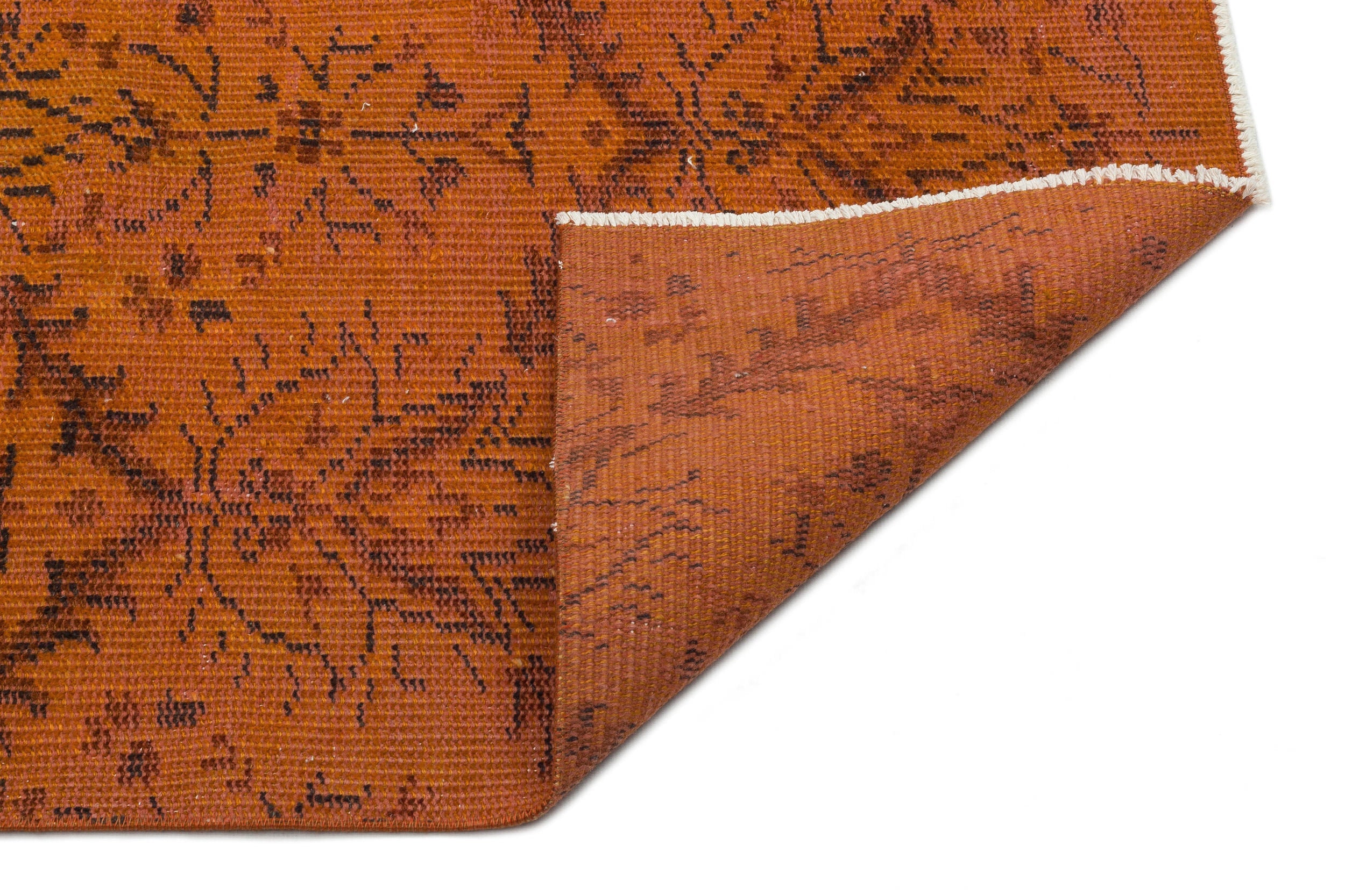 Atina Orange Vintage Wool Handmade Area Rug 4'9" x 8'2"