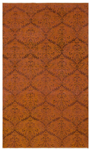 Atina Orange Vintage Wool Handmade Area Rug 4'9" x 8'2"