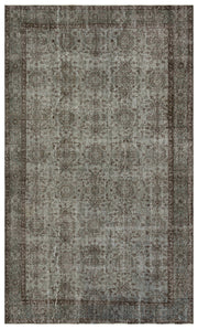 Atina Grey Vintage Wool Handmade Area Rug 5'7" x 9'11"