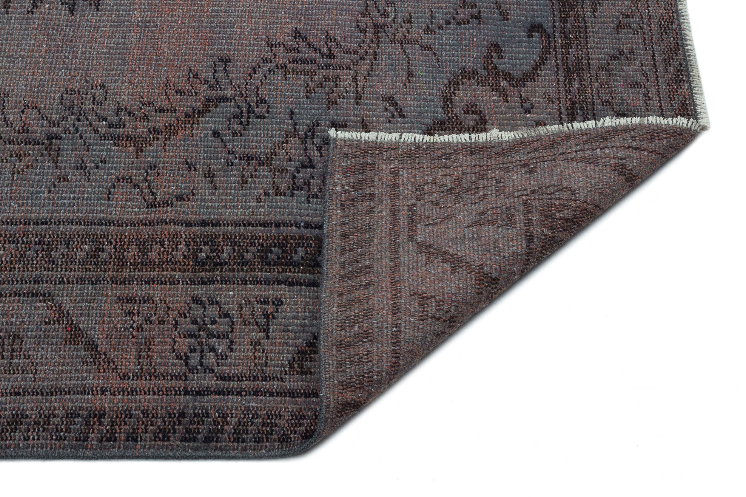 Atina Grey Vintage Wool Handmade Area Rug 5'6" x 8'11"