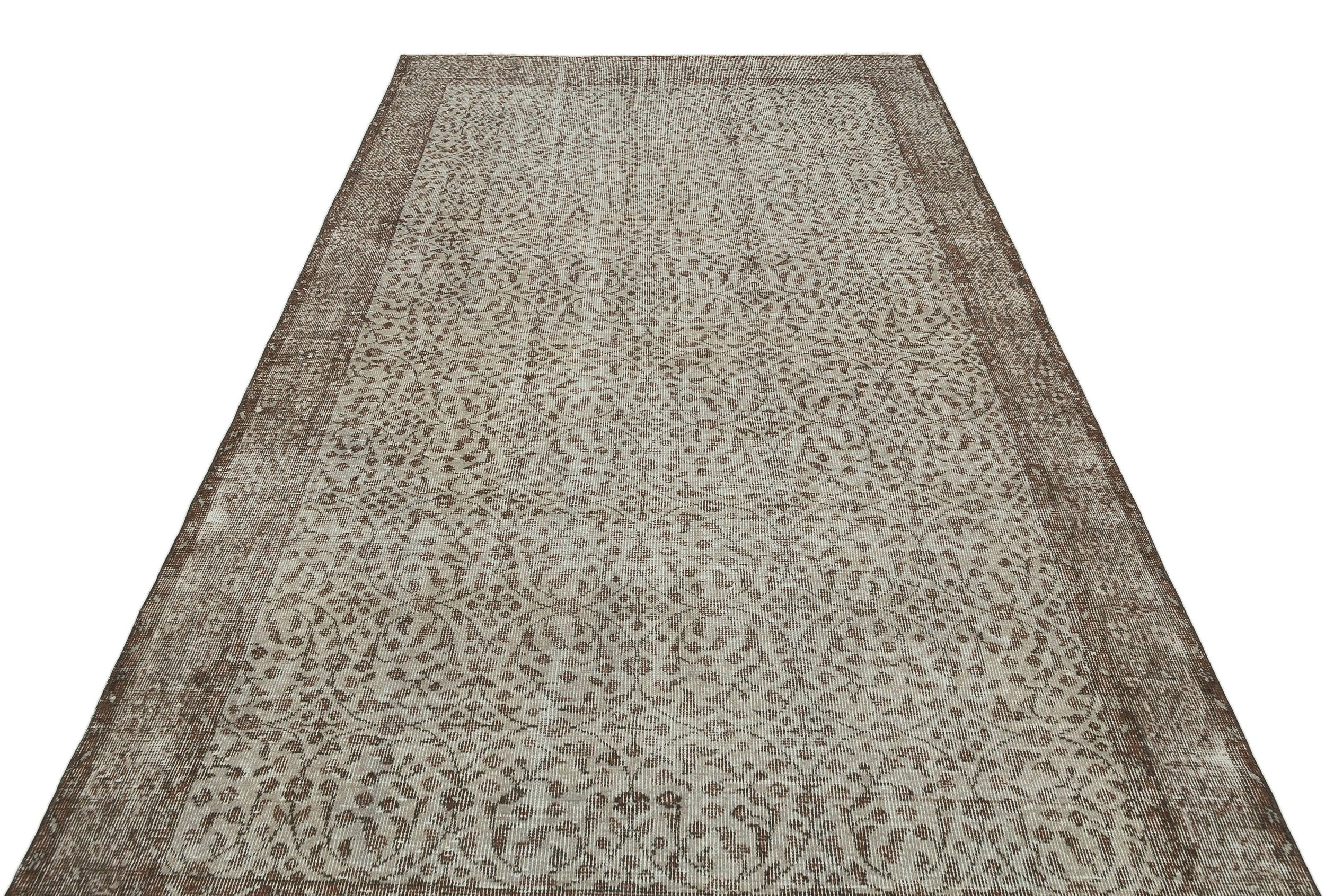 Atina Grey Vintage Wool Handmade Area Rug 5'5" x 9'9"