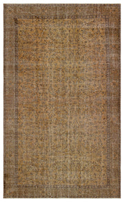 Atina Brown Vintage Wool Handmade Area Rug 5'1" x 8'10"