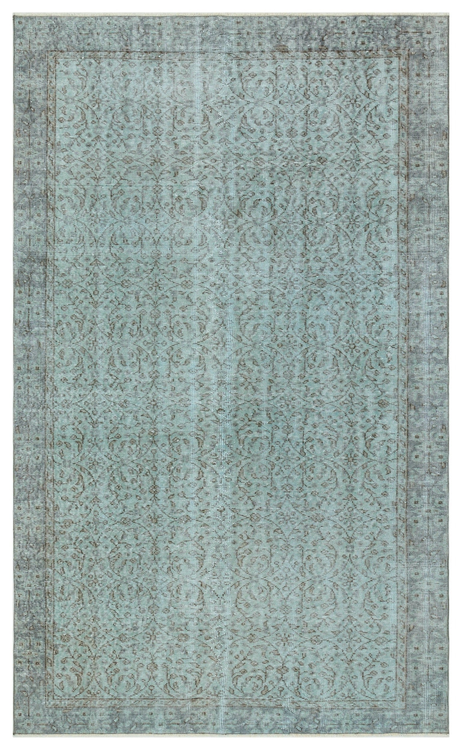 Atina Blue Vintage Wool Handmade Area Rug 4'11" x 8'4"