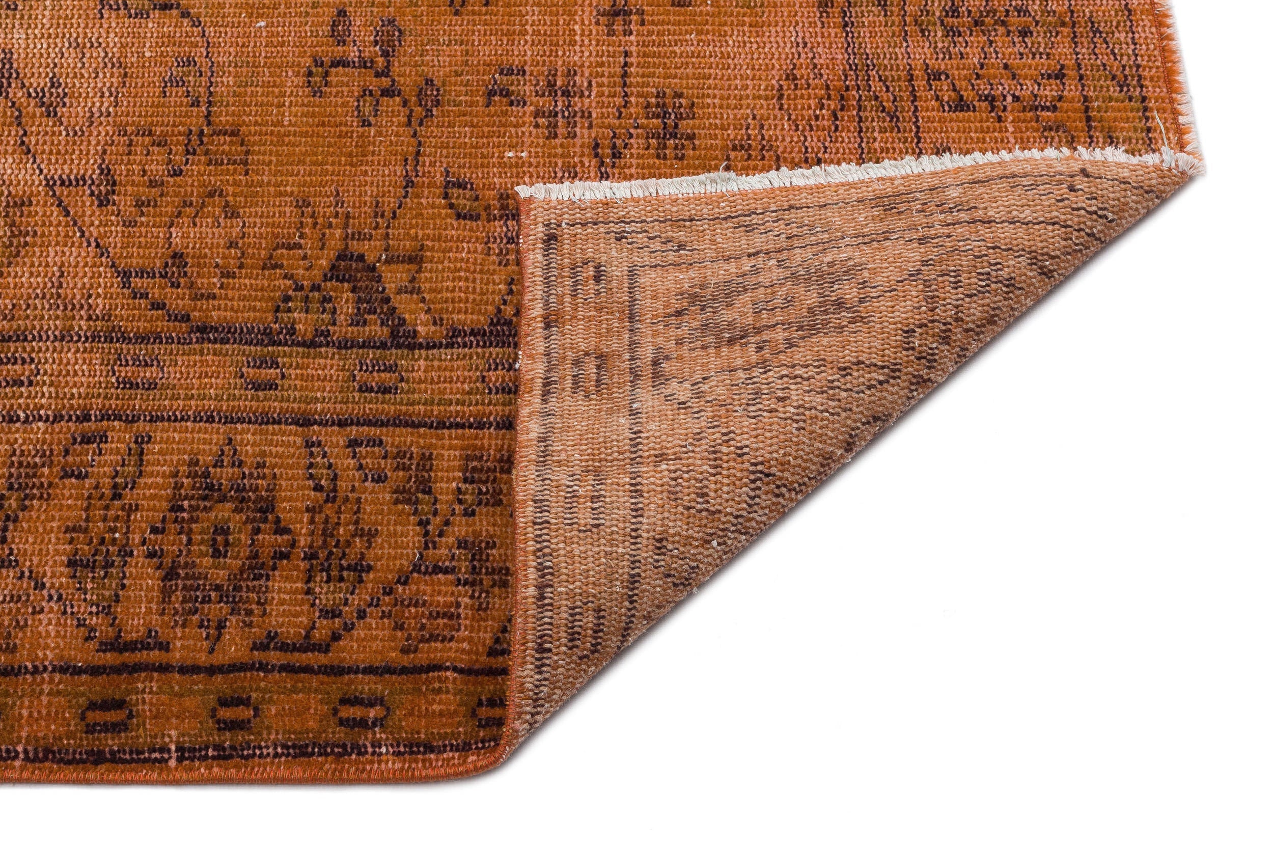 Atina Brown Vintage Wool Handmade Area Rug 5'10" x 9'1"