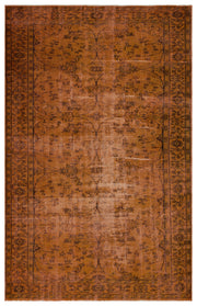 Atina Brown Vintage Wool Handmade Area Rug 5'10" x 9'1"