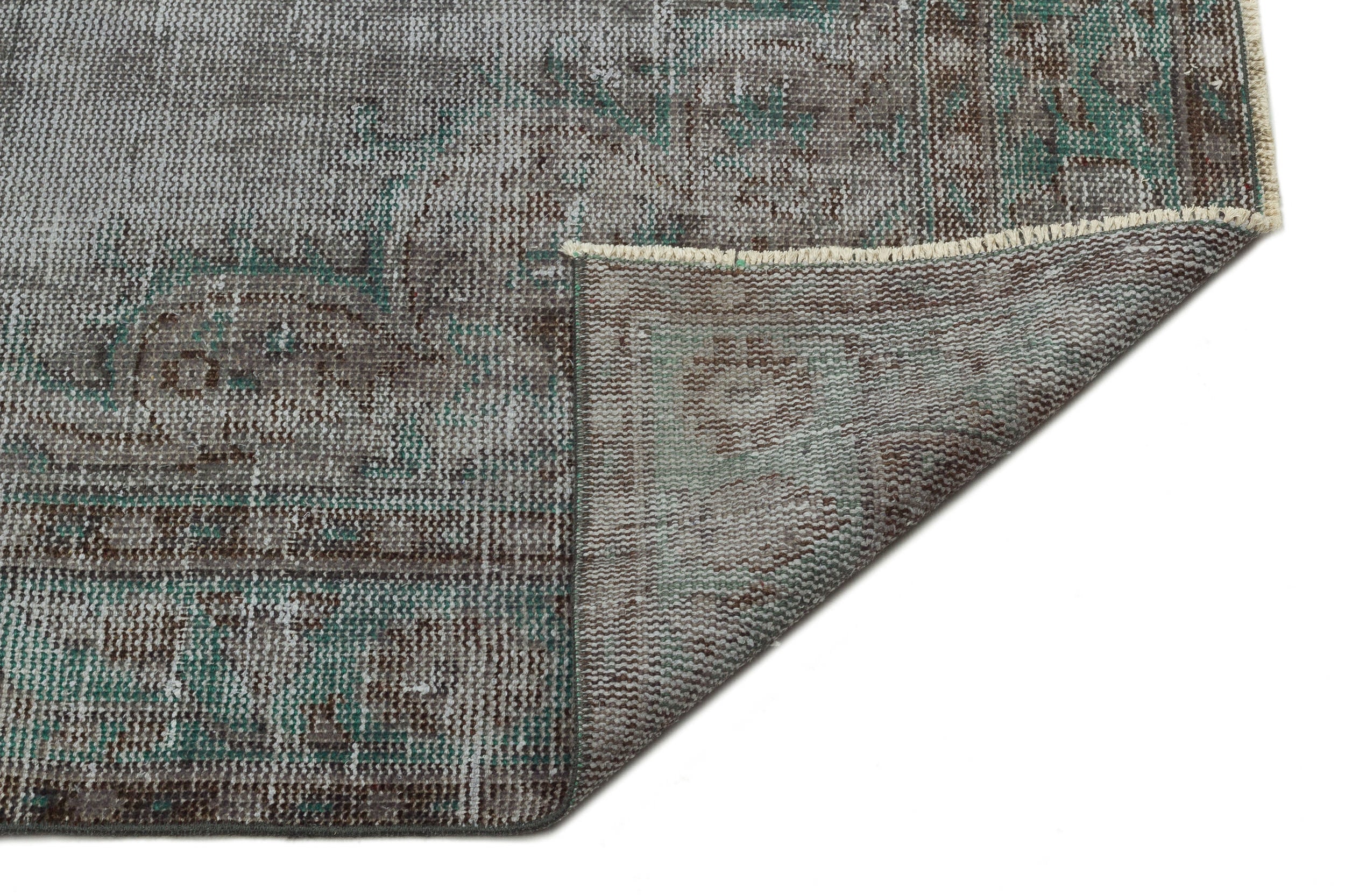 Atina Grey Vintage Wool Handmade Area Rug 5'3" x 9'11"