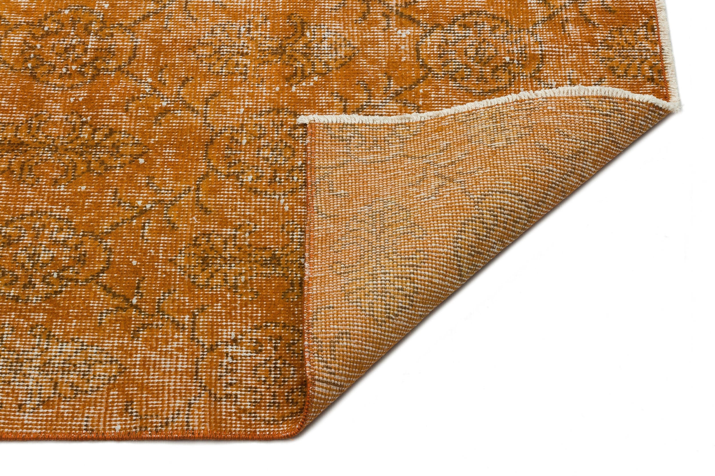 Atina Brown Vintage Wool Handmade Area Rug 6'2" x 10'2"