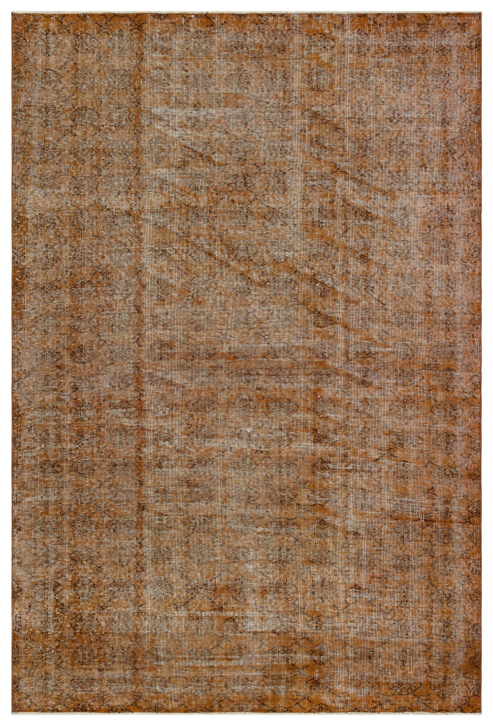 Atina Brown Vintage Wool Handmade Area Rug 4'8" x 12'2"