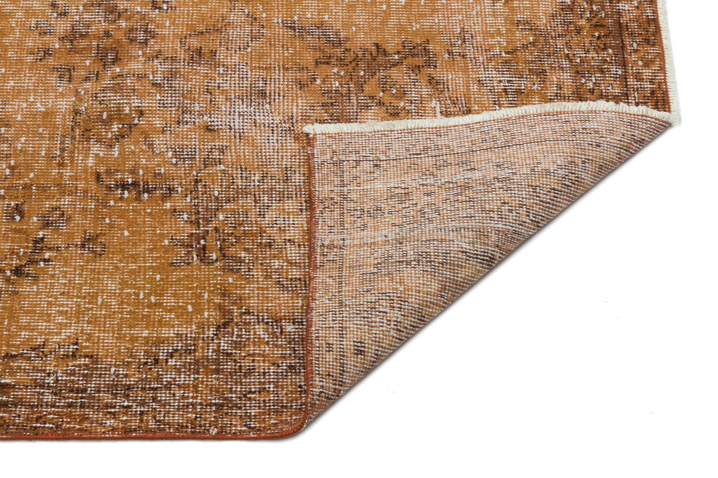 Atina Brown Vintage Wool Handmade Area Rug 5'5" x 8'5"