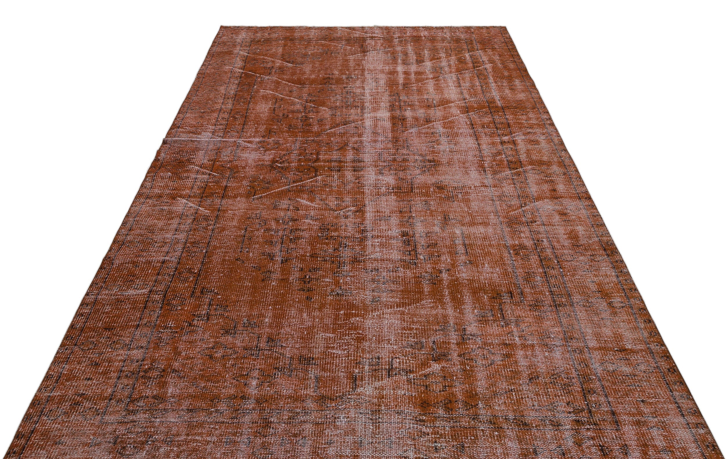 Atina Brown Vintage Wool Handmade Area Rug 5'10" x 9'5"