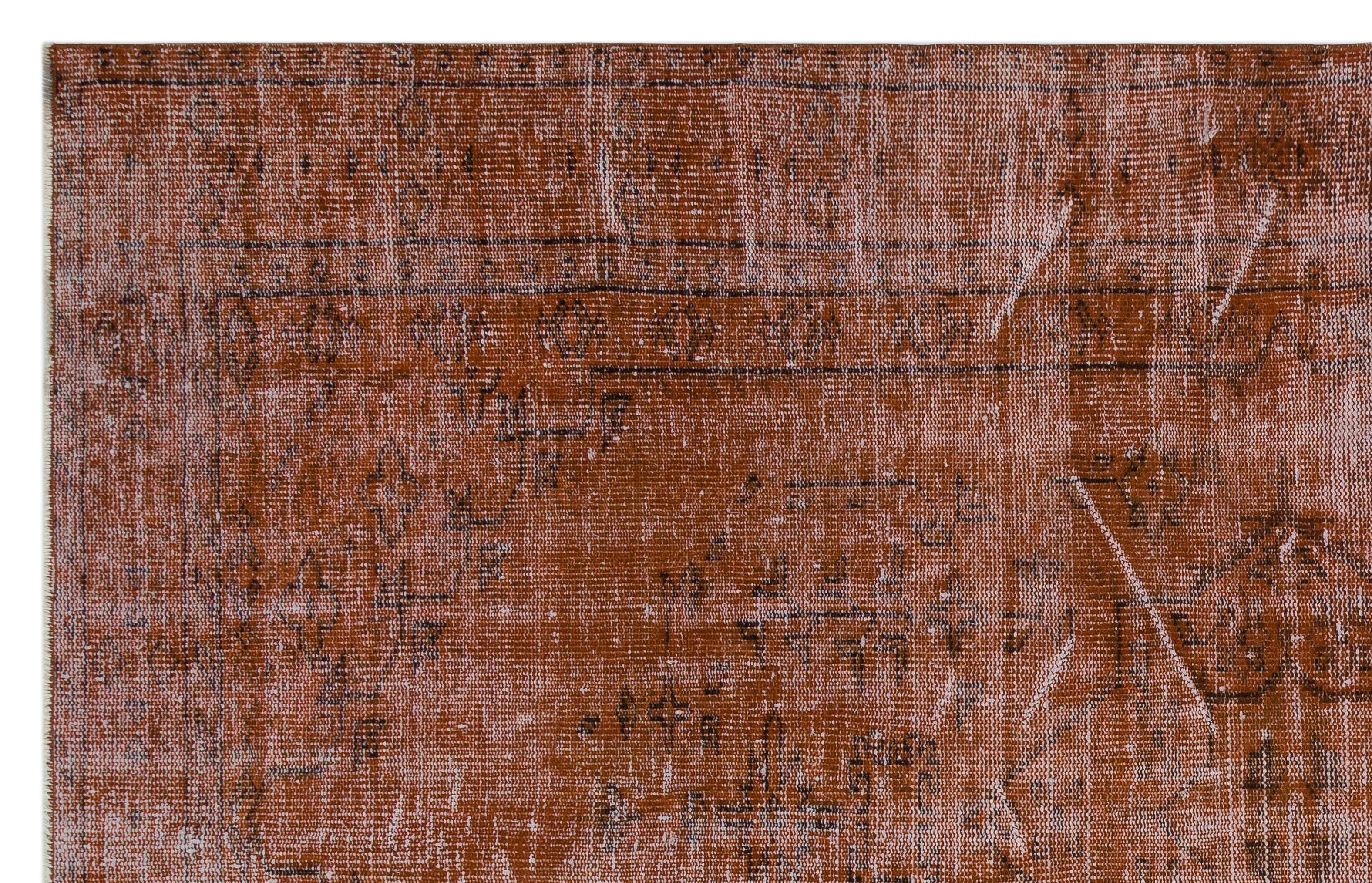 Atina Brown Vintage Wool Handmade Area Rug 5'10" x 9'5"