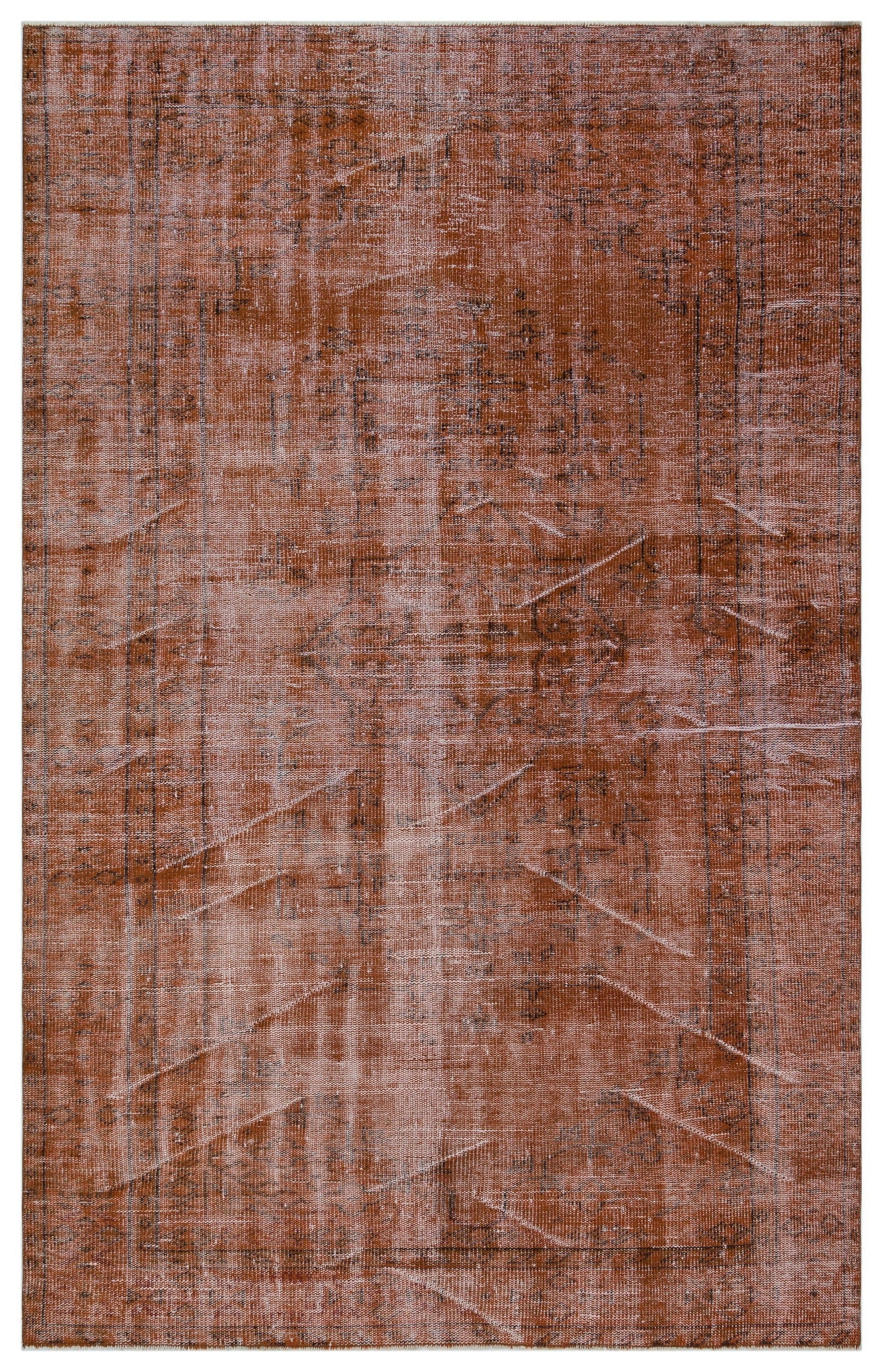 Atina Brown Vintage Wool Handmade Area Rug 5'10" x 9'5"
