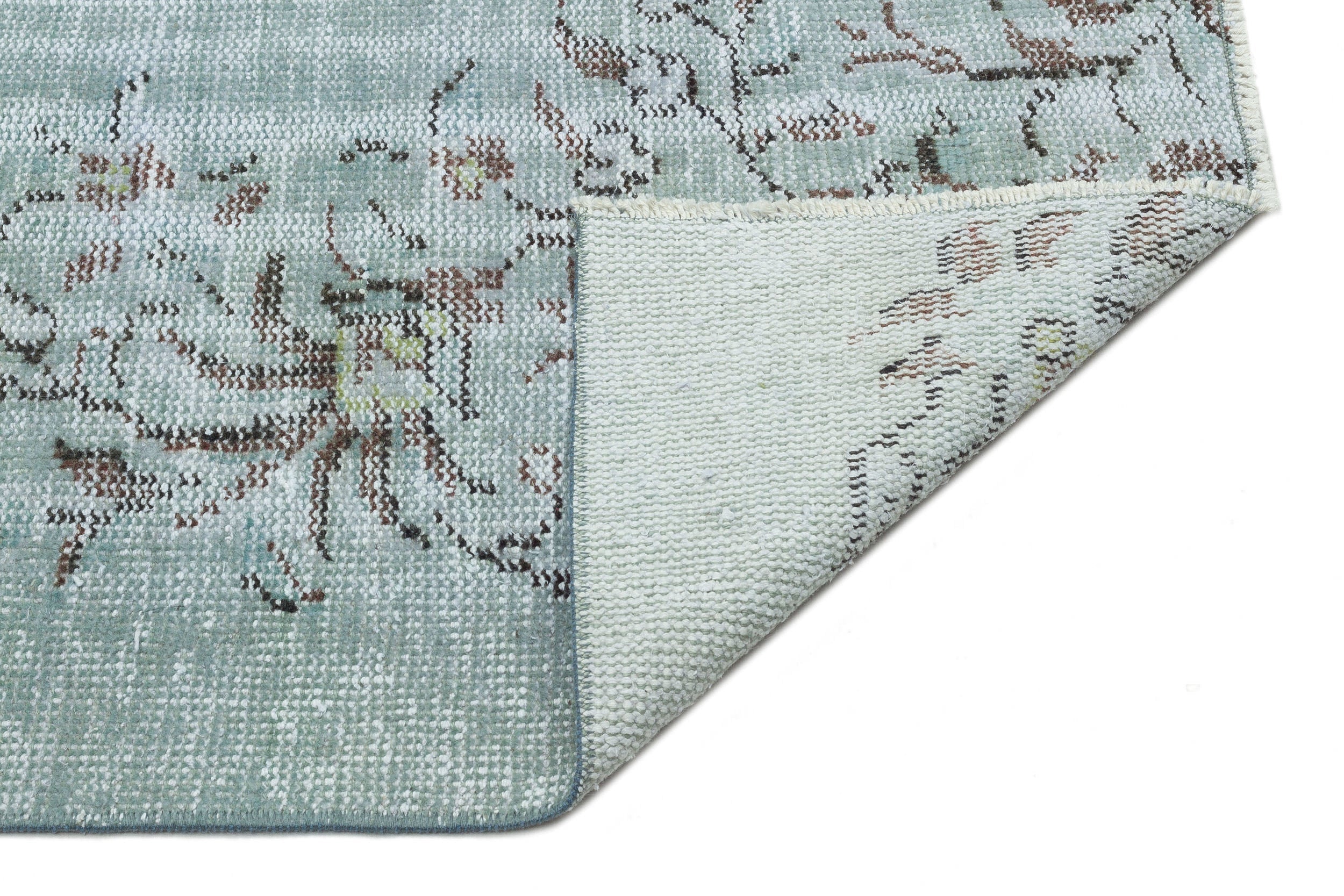 Atina Blue Vintage Wool Handmade Area Rug 6'1" x 9'3"