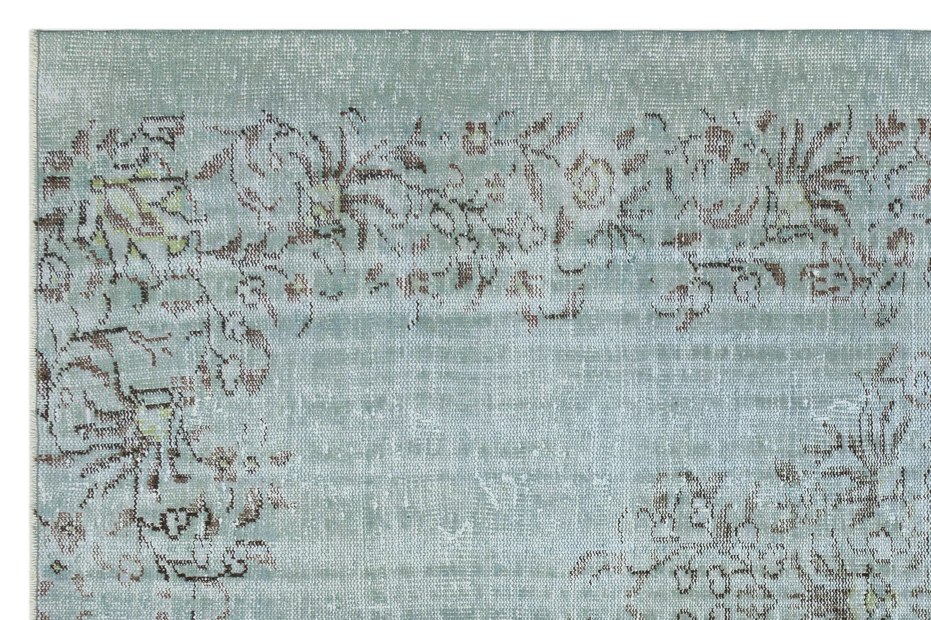 Atina Blue Vintage Wool Handmade Area Rug 6'1" x 9'3"