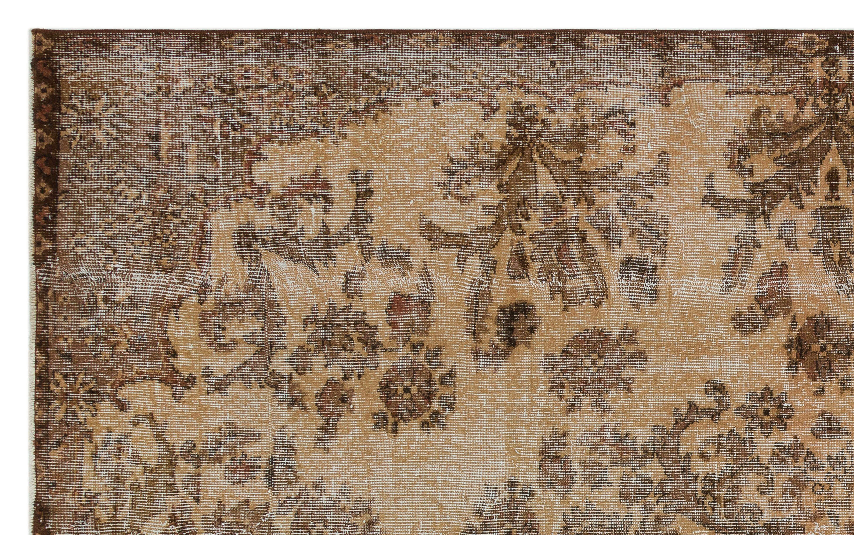 Atina Brown Vintage Wool Handmade Area Rug 4'10" x 9'5"