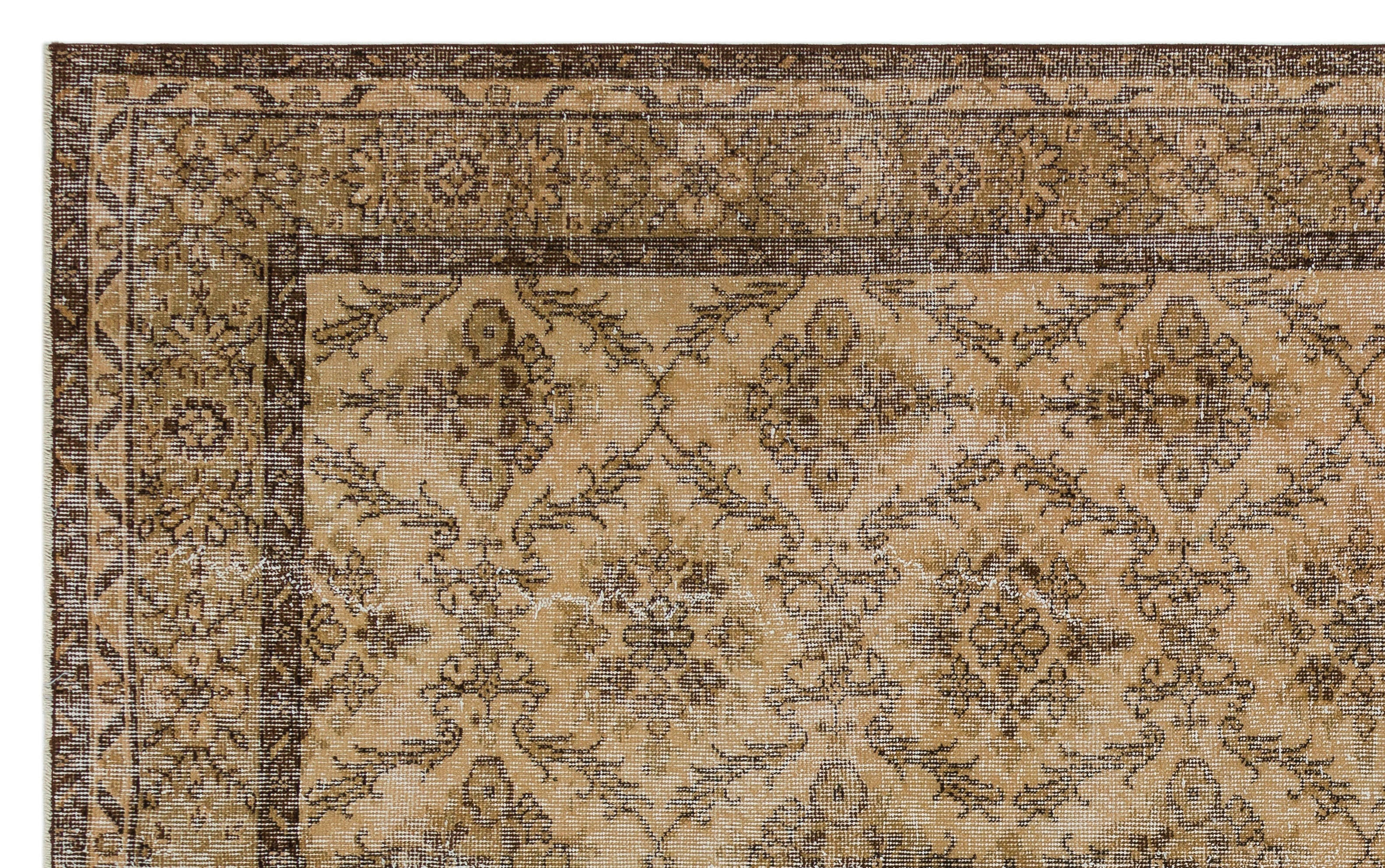 Atina Brown Vintage Wool Handmade Area Rug 5'9" x 9'5"