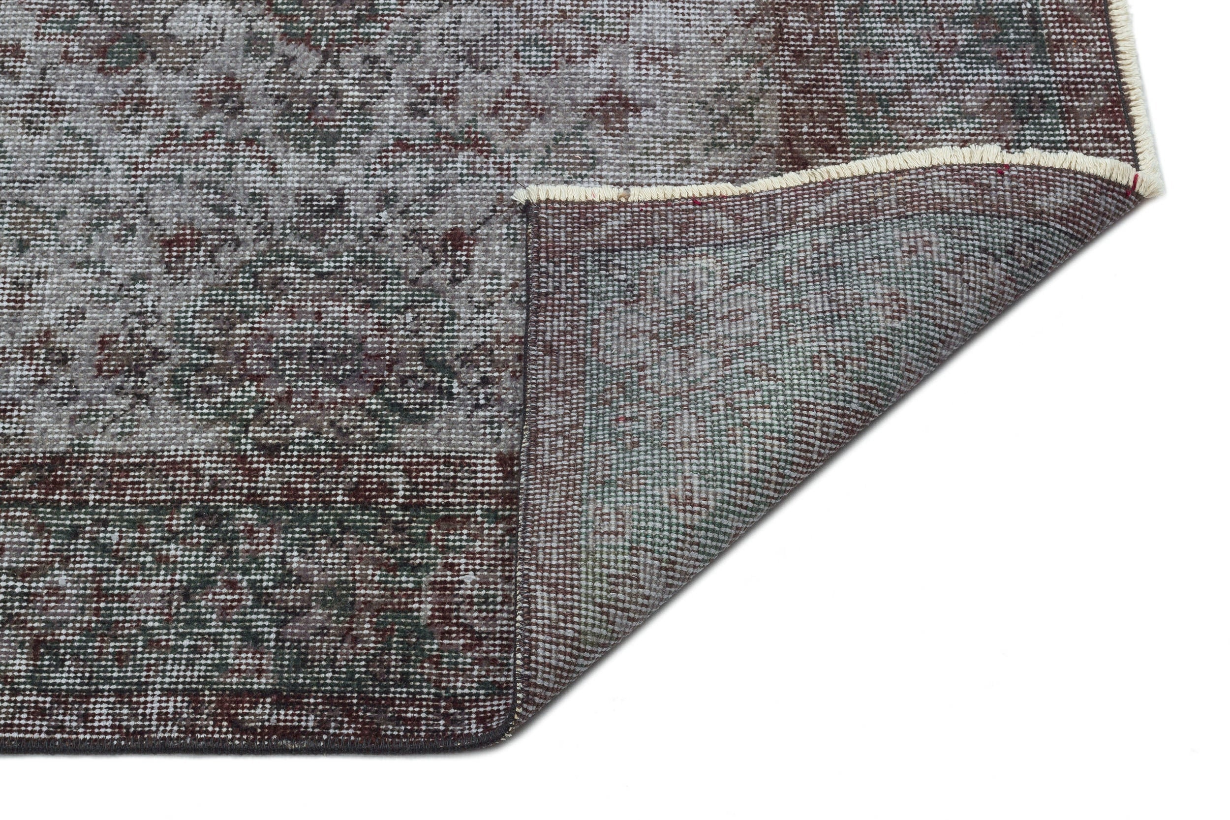 Atina Grey Vintage Wool Handmade Area Rug 5'9" x 9'1"