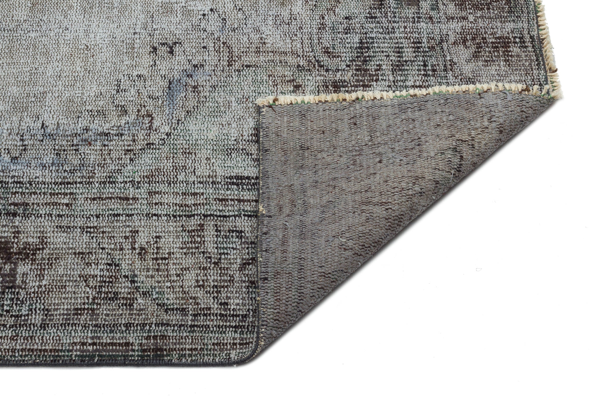 Atina Grey Vintage Wool Handmade Area Rug 6'3" x 9'4"