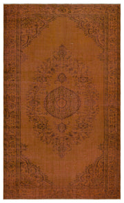 Atina Brown Vintage Wool Handmade Area Rug 5'5" x 9'1"