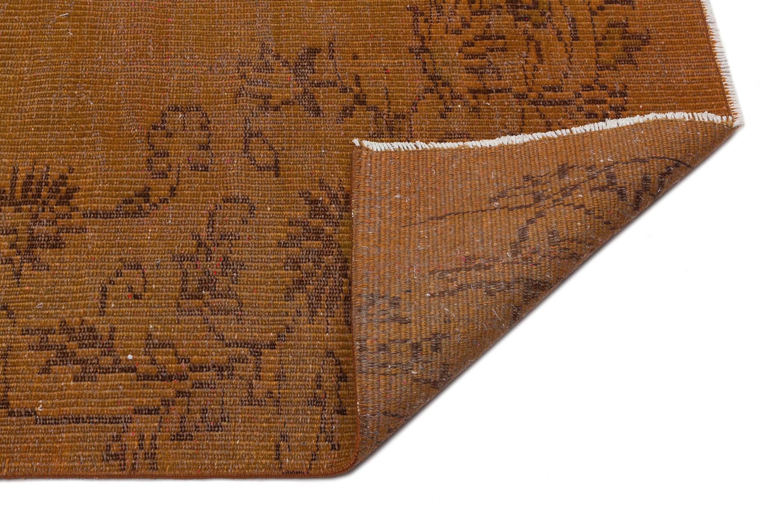 Atina Brown Vintage Wool Handmade Area Rug 5'3" x 8'0"