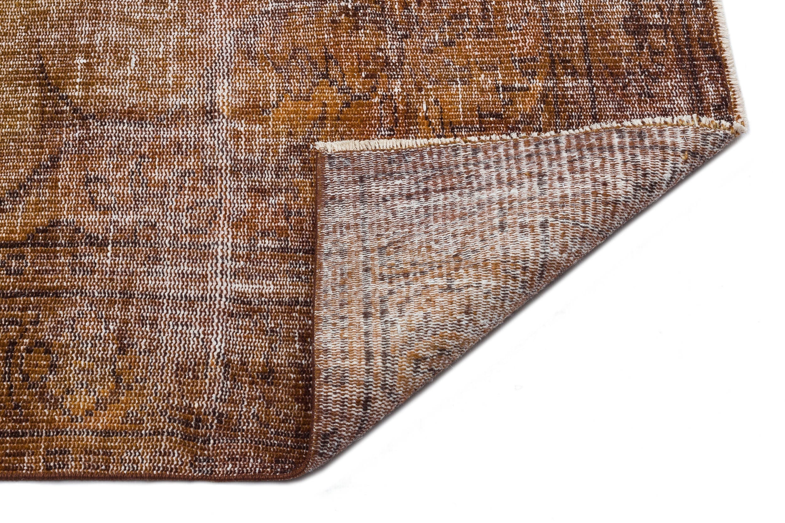 Atina Brown Vintage Wool Handmade Area Rug 6'1" x 9'10"