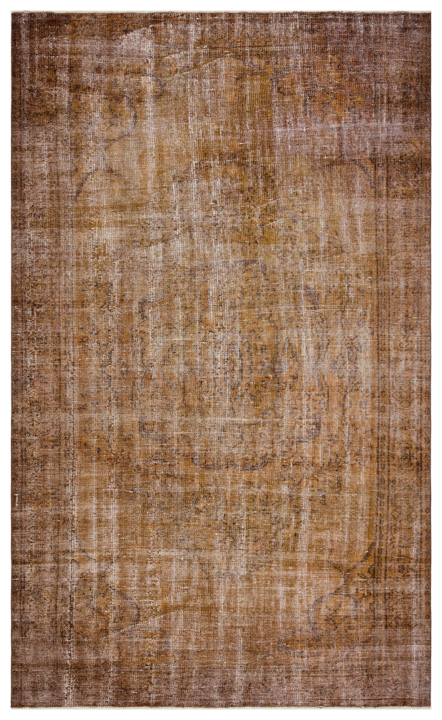 Atina Brown Vintage Wool Handmade Area Rug 6'1" x 9'10"