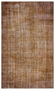 Atina Brown Vintage Wool Handmade Area Rug 6'1" x 9'10"