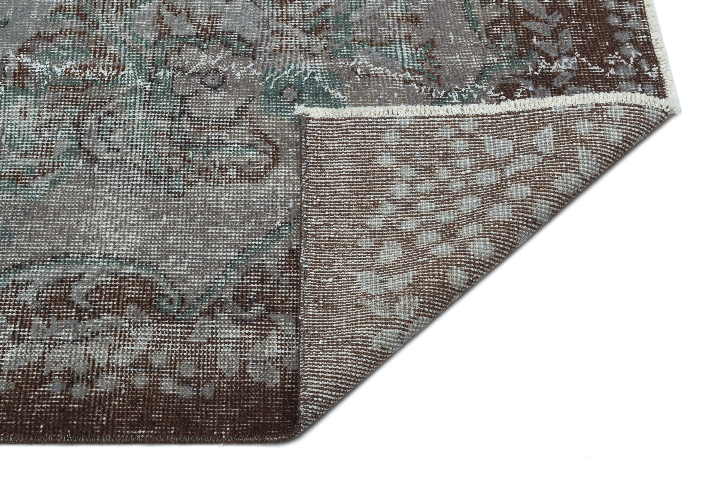 Atina Grey Vintage Wool Handmade Area Rug 5'10" x 9'7"