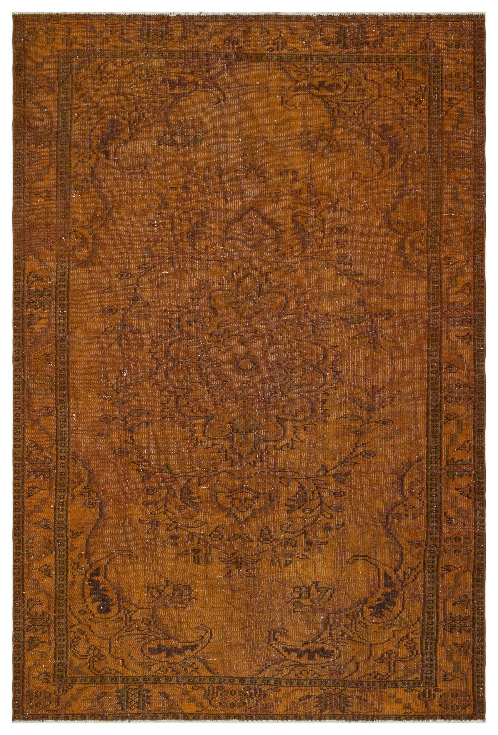 Atina Brown Vintage Wool Handmade Area Rug 5'9" x 9'5"
