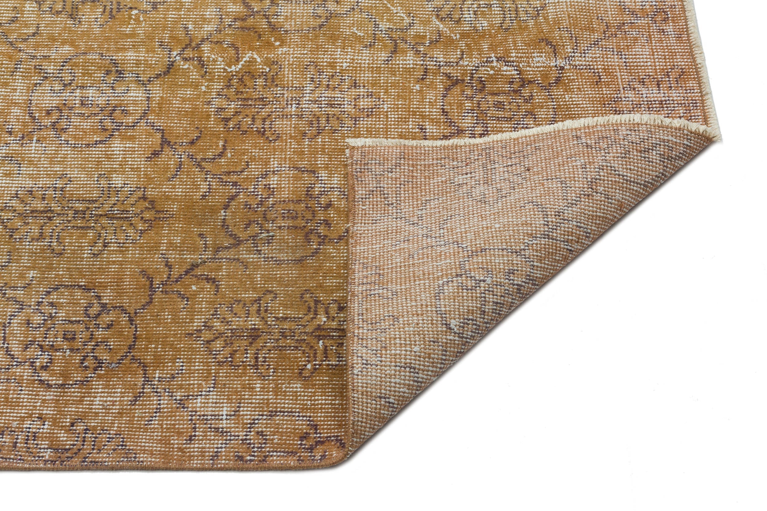 Atina Brown Vintage Wool Handmade Area Rug 7'3" x 11'0"