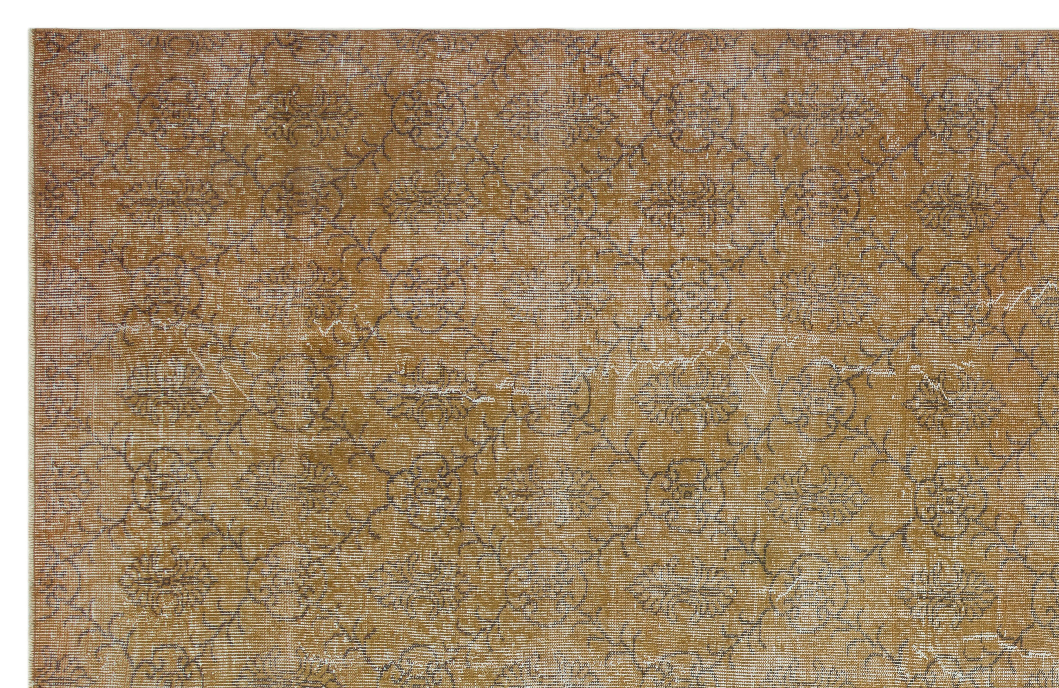 Atina Brown Vintage Wool Handmade Area Rug 7'3" x 11'0"