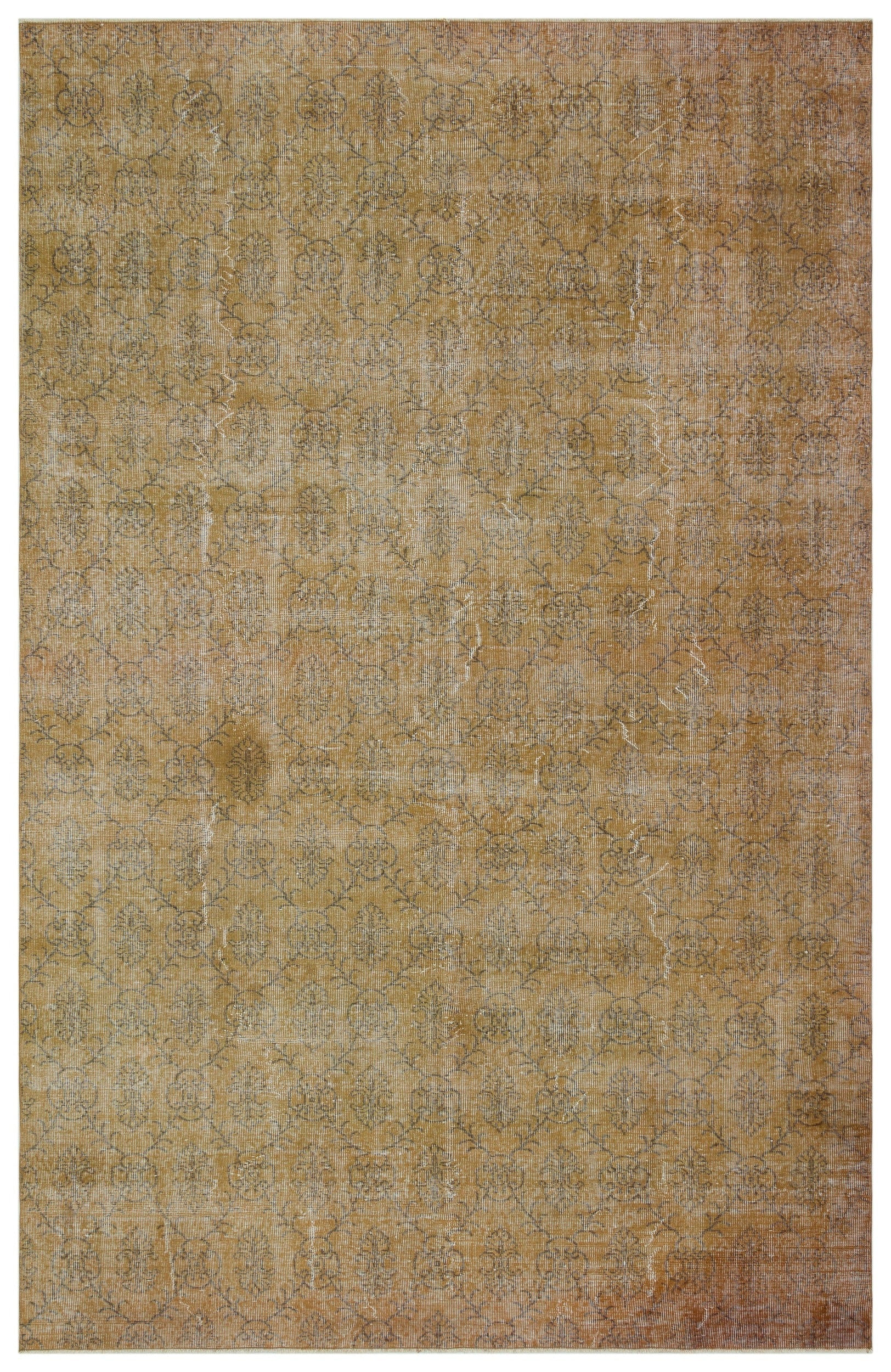 Atina Brown Vintage Wool Handmade Area Rug 7'3" x 11'0"