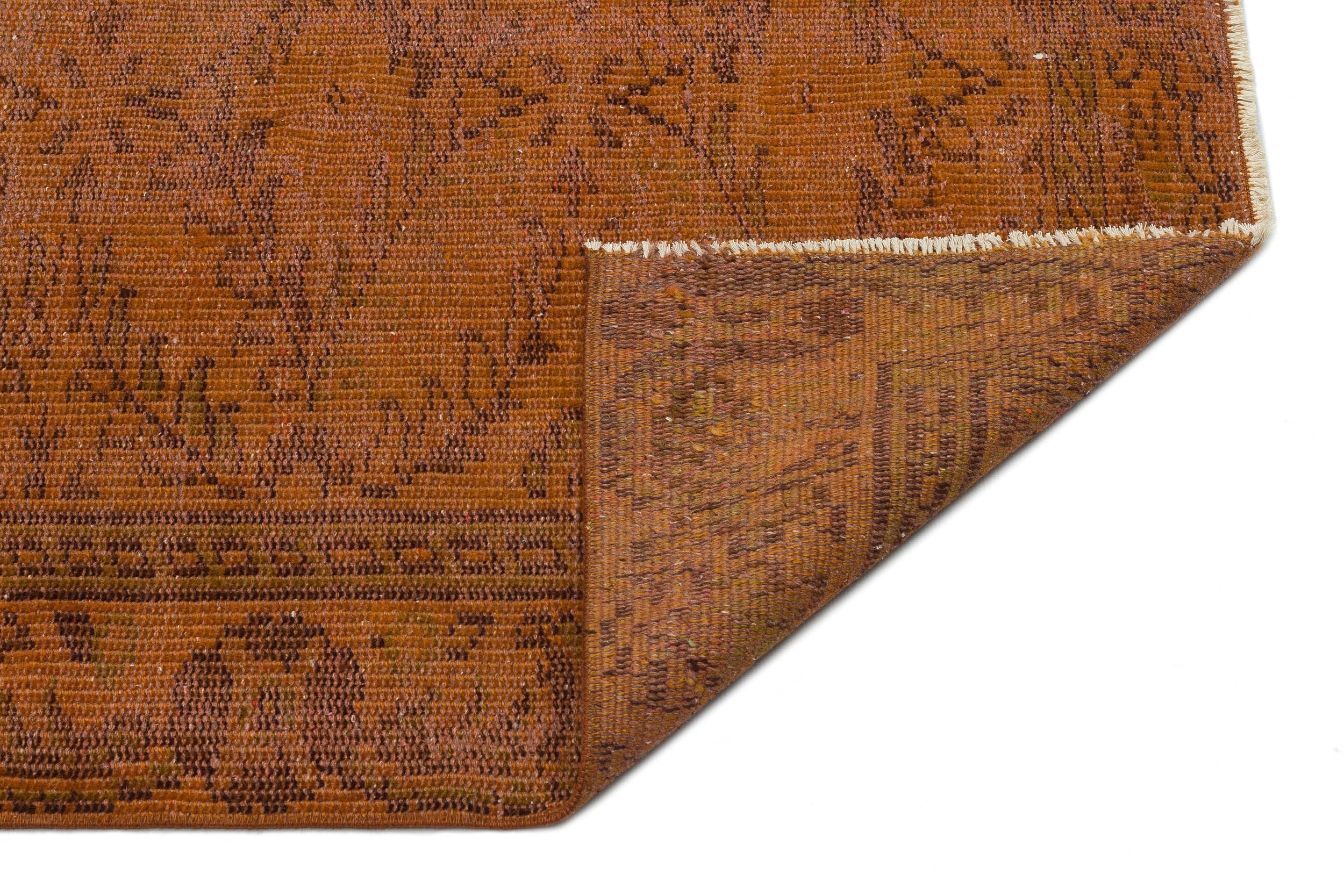 Atina Brown Vintage Wool Handmade Area Rug 5'5" x 9'1"