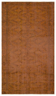 Atina Brown Vintage Wool Handmade Area Rug 5'5" x 9'1"