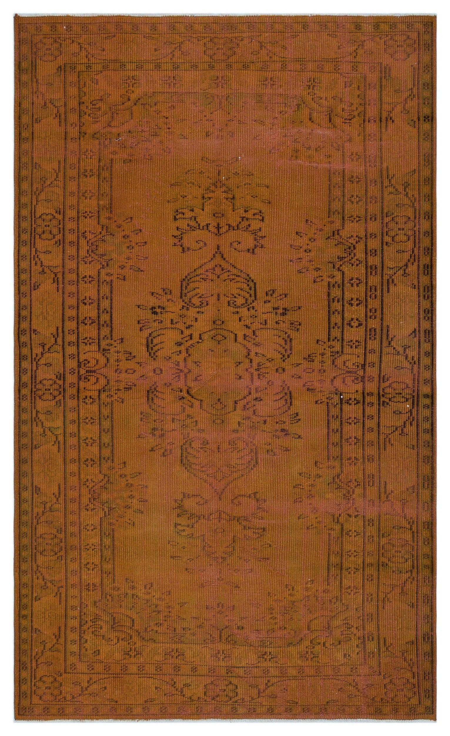 Atina Brown Vintage Wool Handmade Area Rug 4'10" x 8'0"