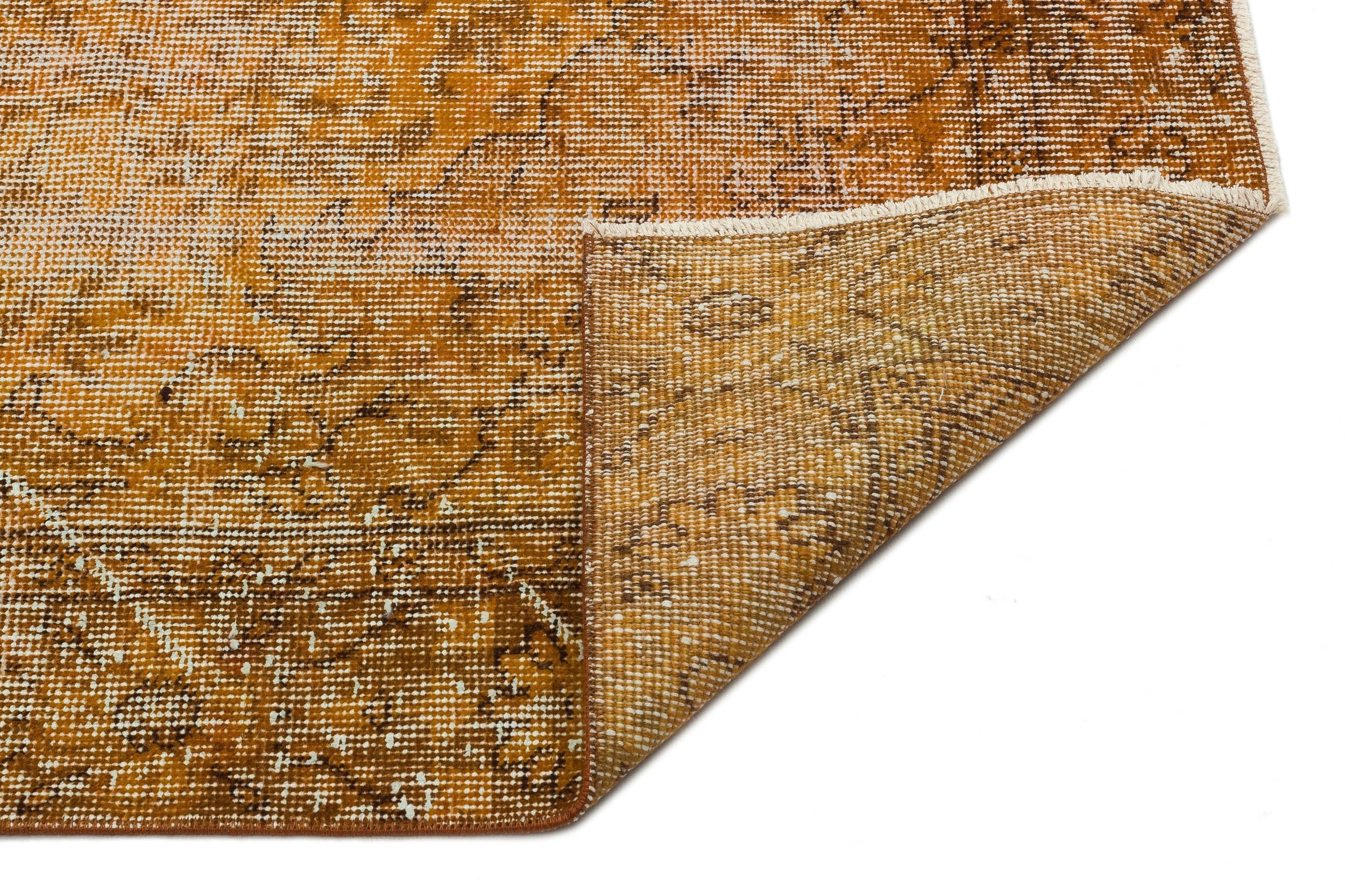 Atina Brown Vintage Wool Handmade Area Rug 5'3" x 9'1"