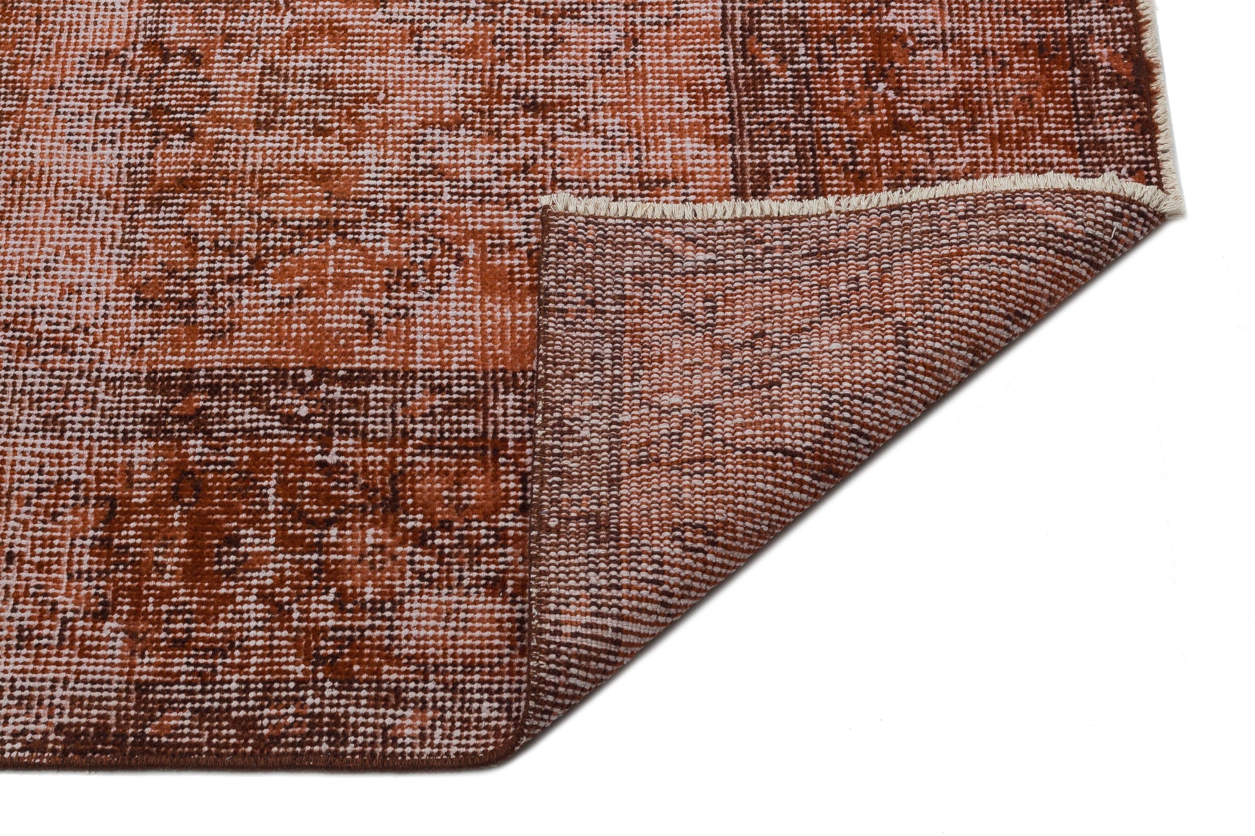 Atina Brown Vintage Wool Handmade Area Rug 6'6" x 10'6"