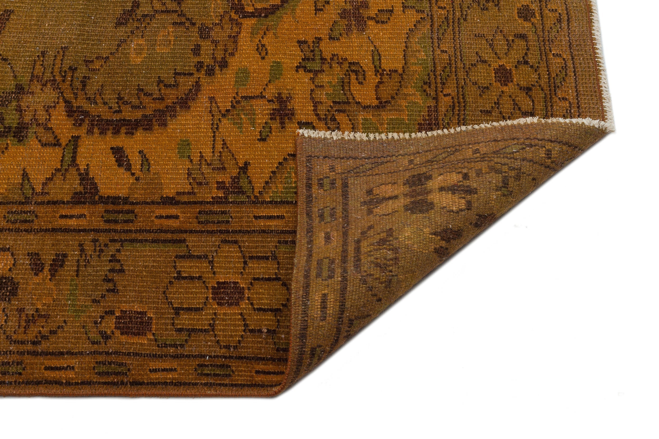 Atina Brown Vintage Wool Handmade Area Rug 5'8" x 9'4"