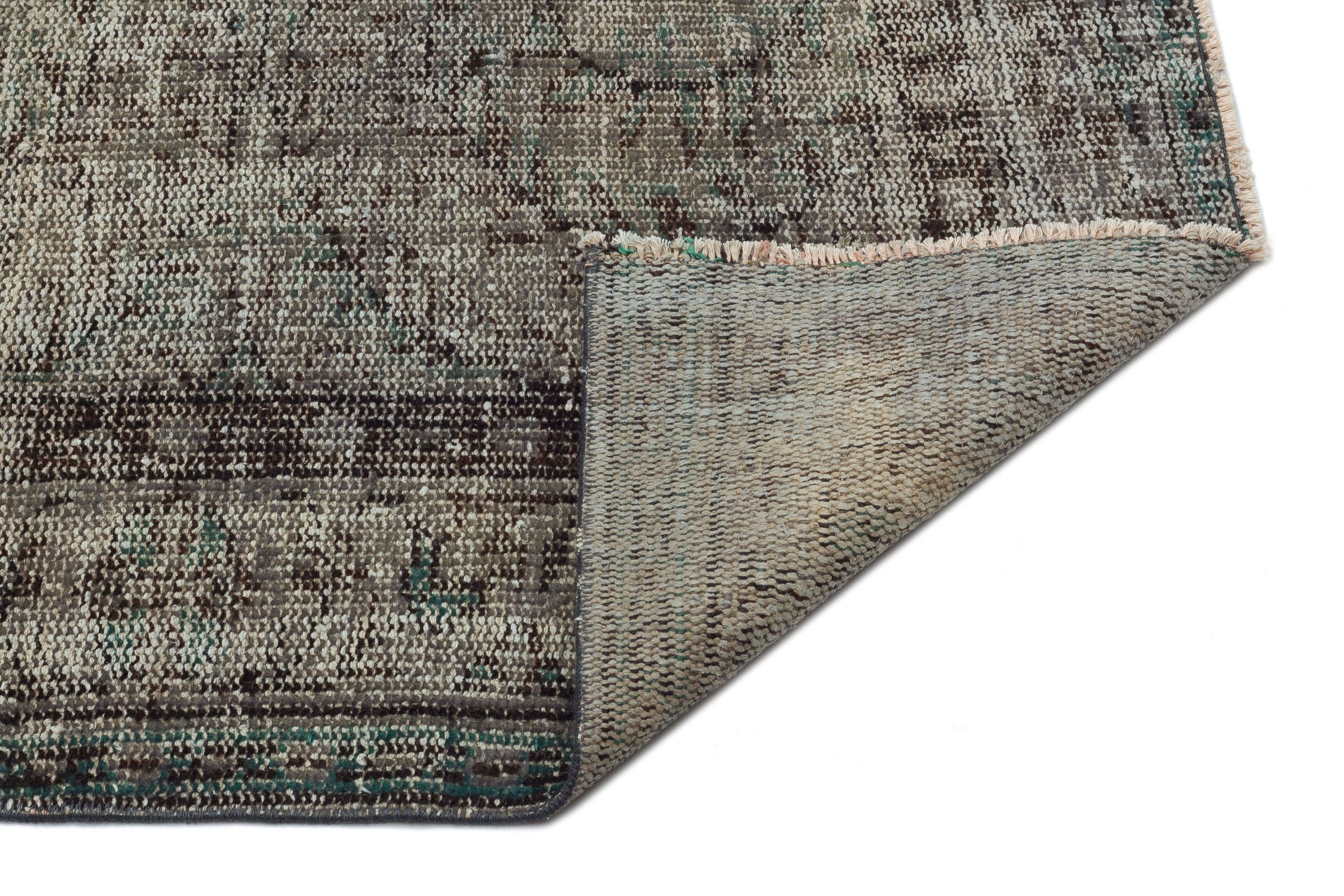 Atina Grey Vintage Wool Handmade Area Rug 4'9" x 11'9"
