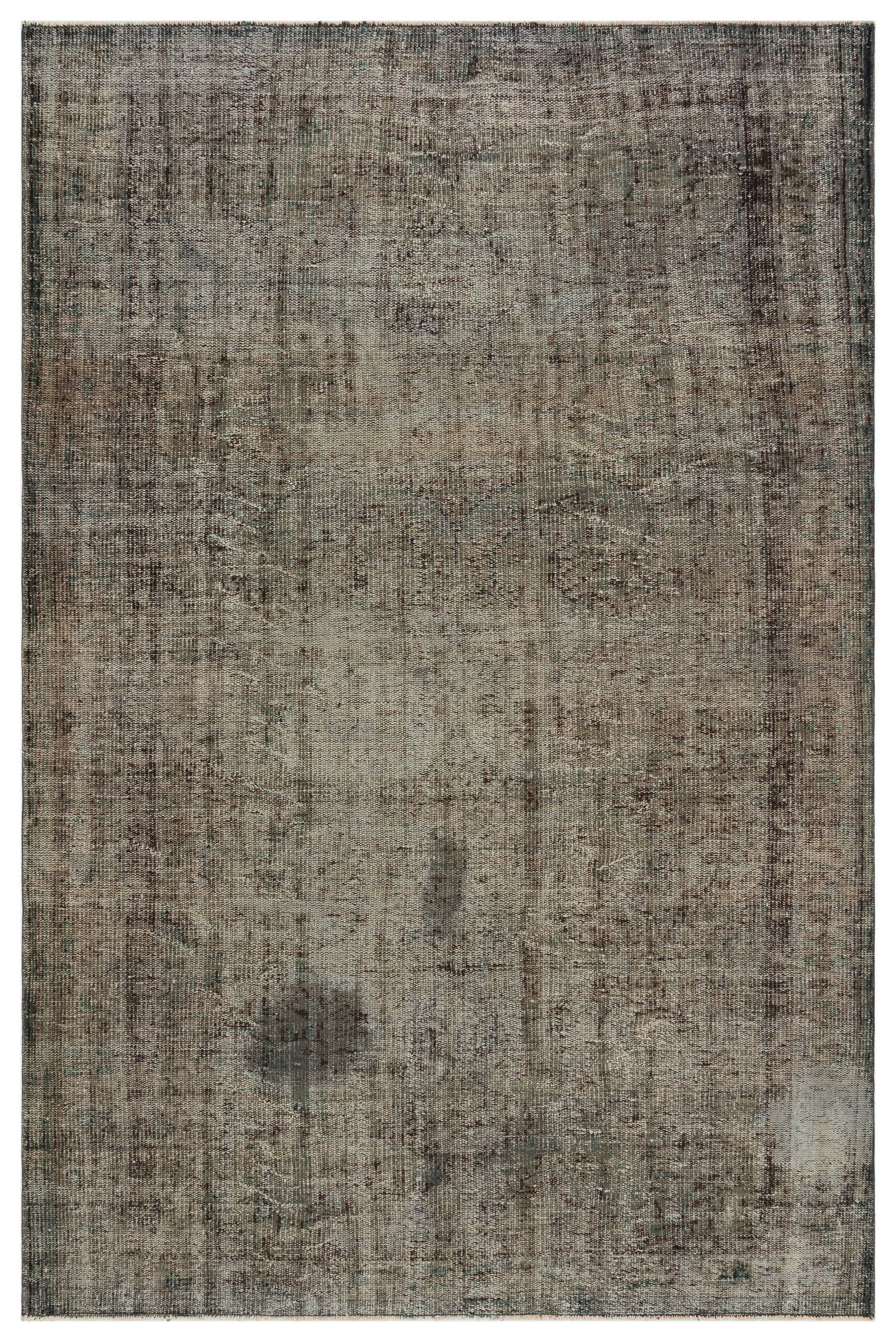 Atina Grey Vintage Wool Handmade Area Rug 4'9" x 11'9"