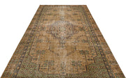 Atina Brown Vintage Wool Handmade Area Rug 5'9" x 9'1"