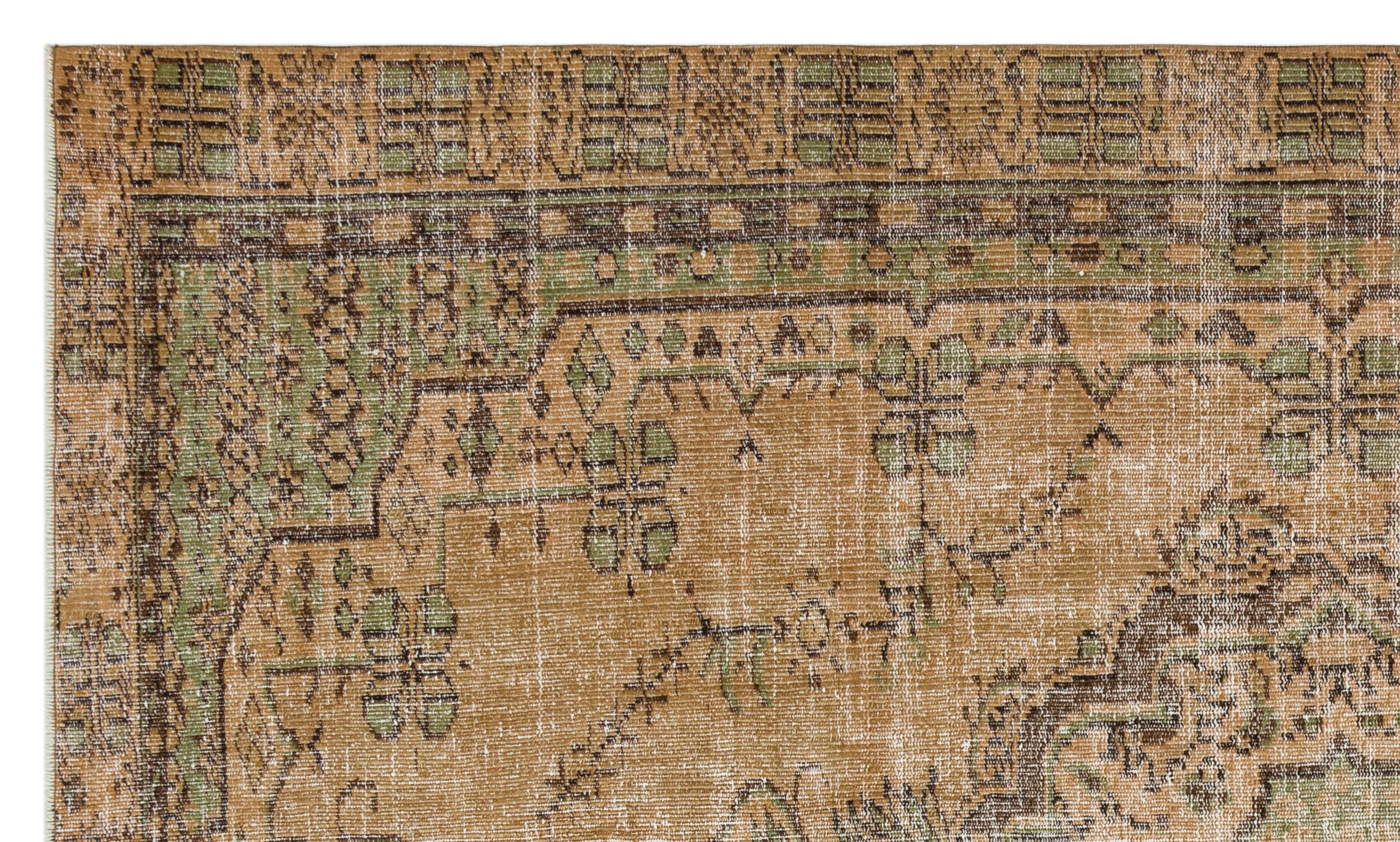 Atina Brown Vintage Wool Handmade Area Rug 5'9" x 9'1"