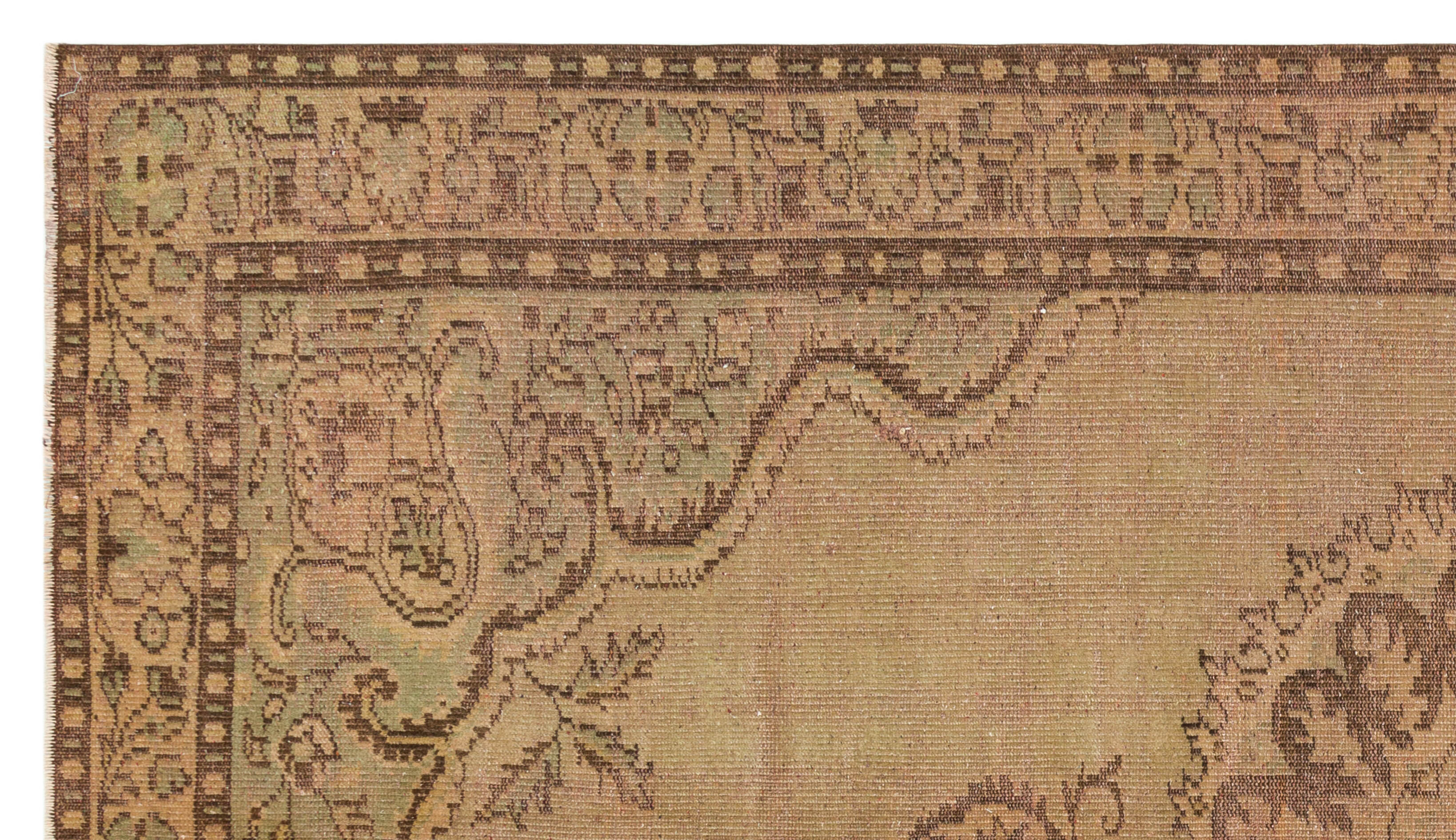Atina Brown Vintage Wool Handmade Area Rug 5'7" x 9'8"