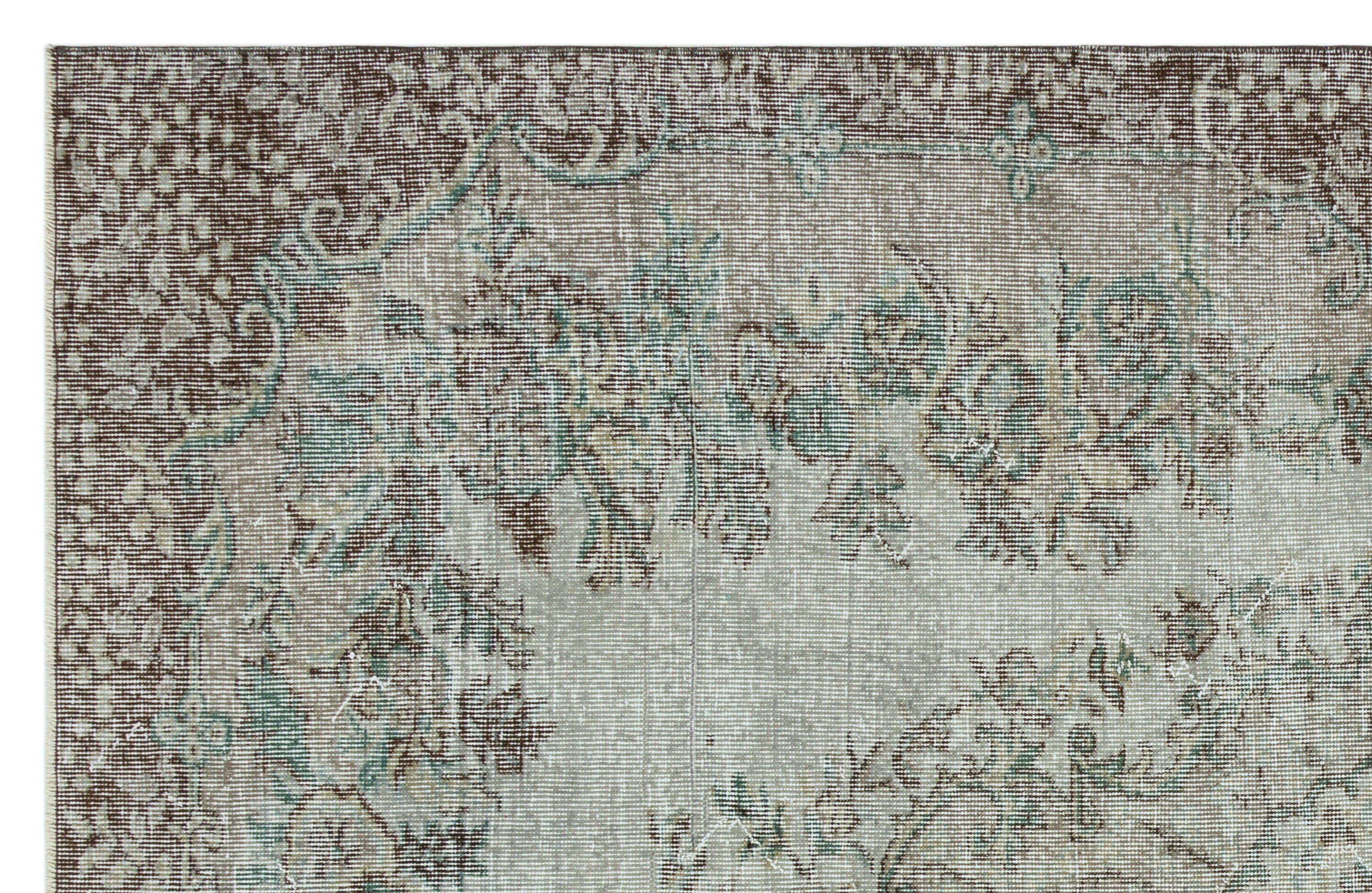 Atina Beige Vintage Wool Handmade Area Rug 5'9" x 8'10"